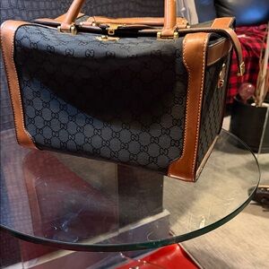 Gucci Black and Tan train Bag GG VINTAGE RARE